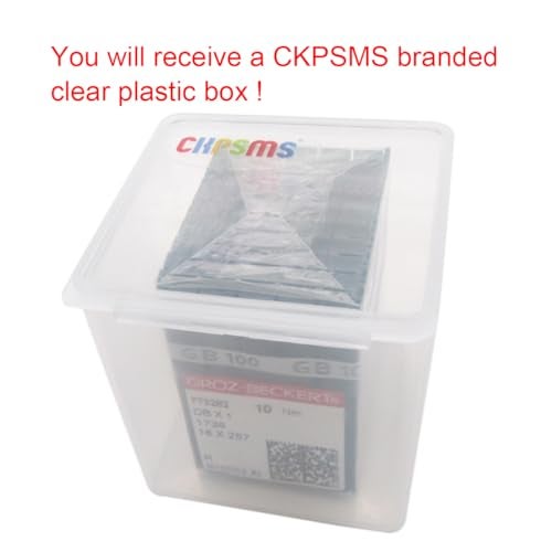 ckpsms GROZ-BECKERT Needle in CKPSMS Clear Plastic Box- 100PCS Groz Beckert DBX1 1738 16X257 Sewing Machine Needles (Groz Beckert DBX1 12/80) - Image 3