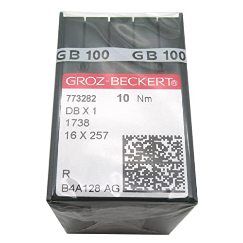 ckpsms GROZ-BECKERT Needle in CKPSMS Clear Plastic Box- 100PCS Groz Beckert DBX1 1738 16X257 Sewing Machine Needles (Groz Beckert DBX1 12/80) - Image 1