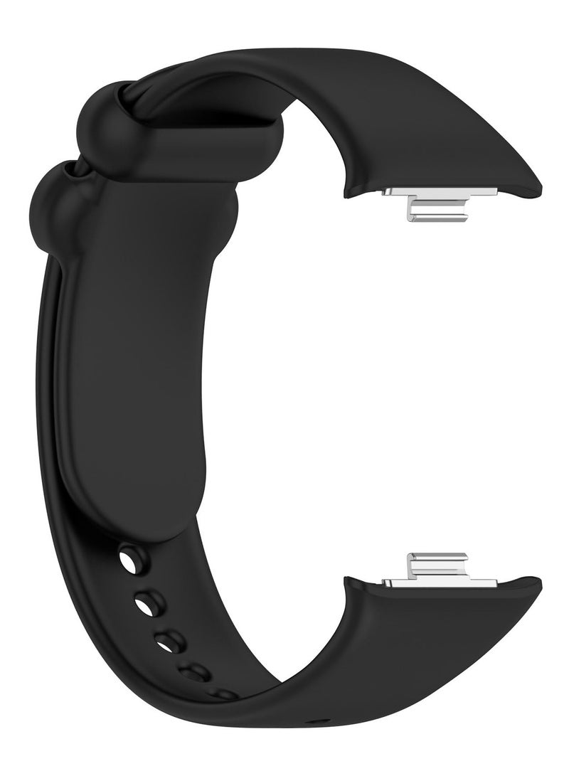 أحزمة ساعات للنساء والرجال، أحزمة بديلة من السيليكون سريعة الإصدار وأساور معصم مناسبة للساعة الذكية Xiaomi Smart Band 8 Pro (أسود) - Image 3