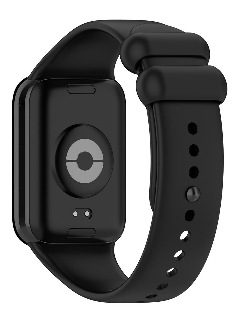 أحزمة ساعات للنساء والرجال، أحزمة بديلة من السيليكون سريعة الإصدار وأساور معصم مناسبة للساعة الذكية Xiaomi Smart Band 8 Pro (أسود) - Image 2