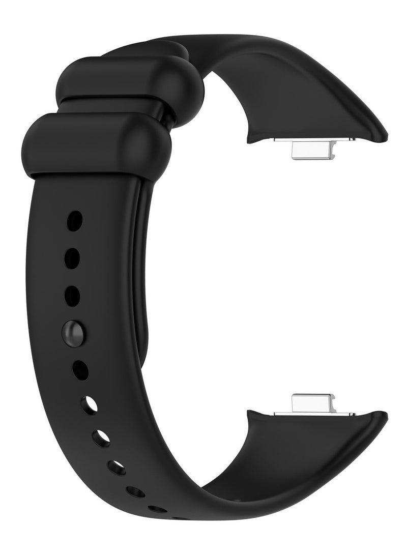 أحزمة ساعات للنساء والرجال، أحزمة بديلة من السيليكون سريعة الإصدار وأساور معصم مناسبة للساعة الذكية Xiaomi Smart Band 8 Pro (أسود) - Image 4