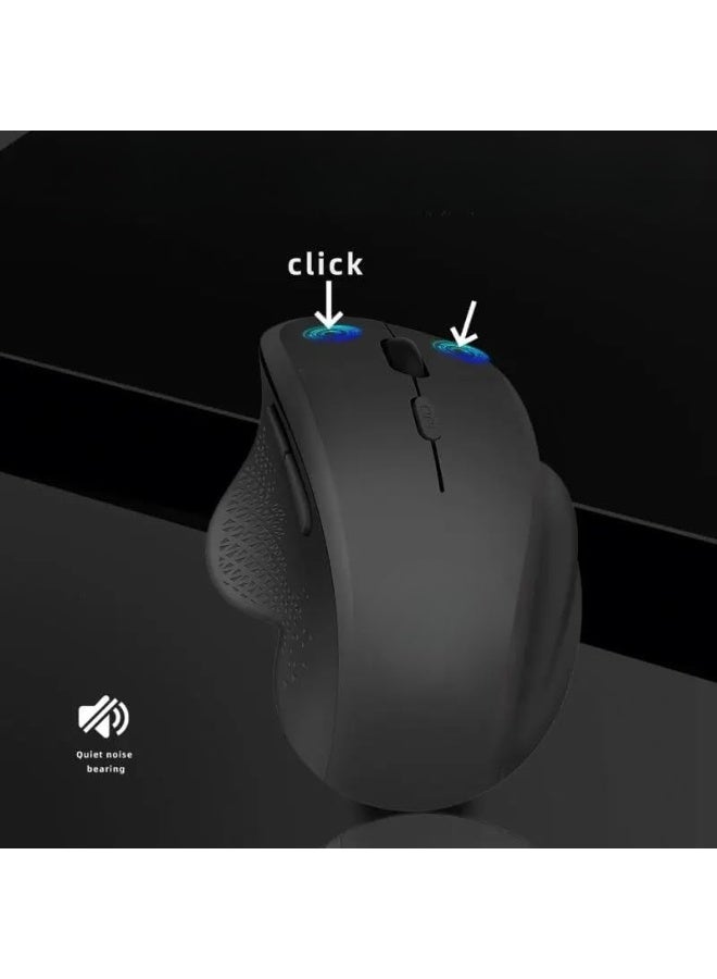 Wireless Rechargeable Silent Mouse – Dual Bluetooth & 2.4GHz – 6 Buttons, 2400 DPI – Lightweight for Gaming & Work - Image 2