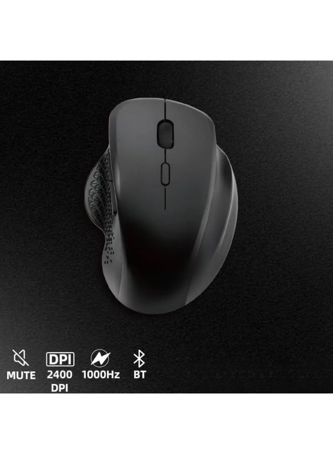 Wireless Rechargeable Silent Mouse – Dual Bluetooth & 2.4GHz – 6 Buttons, 2400 DPI – Lightweight for Gaming & Work - Image 4