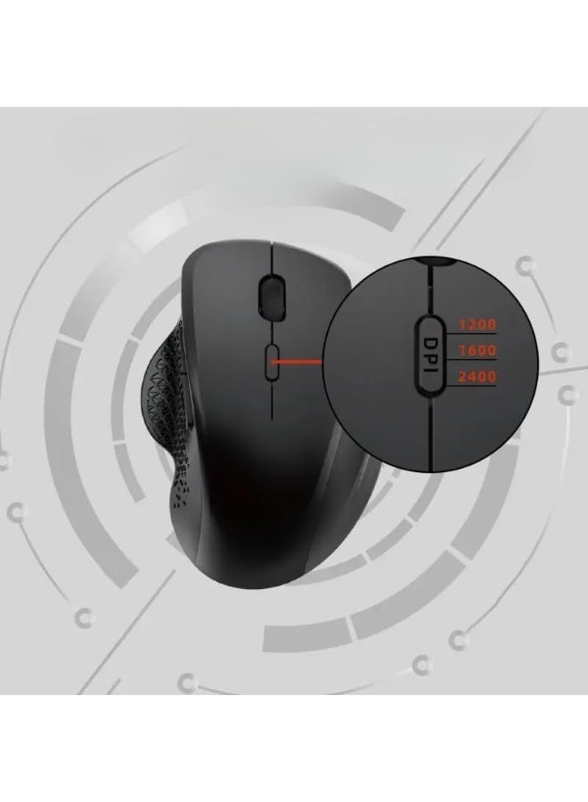 Wireless Rechargeable Silent Mouse – Dual Bluetooth & 2.4GHz – 6 Buttons, 2400 DPI – Lightweight for Gaming & Work - Image 3