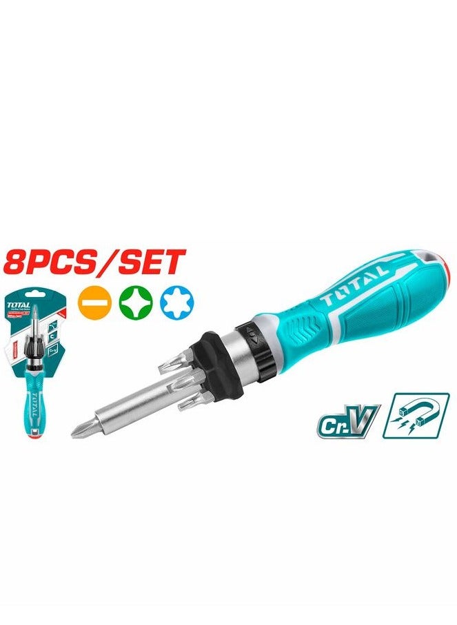 TOTAL 8-Piece Ratchet Screwdriver Set - TACSD30086 - Total