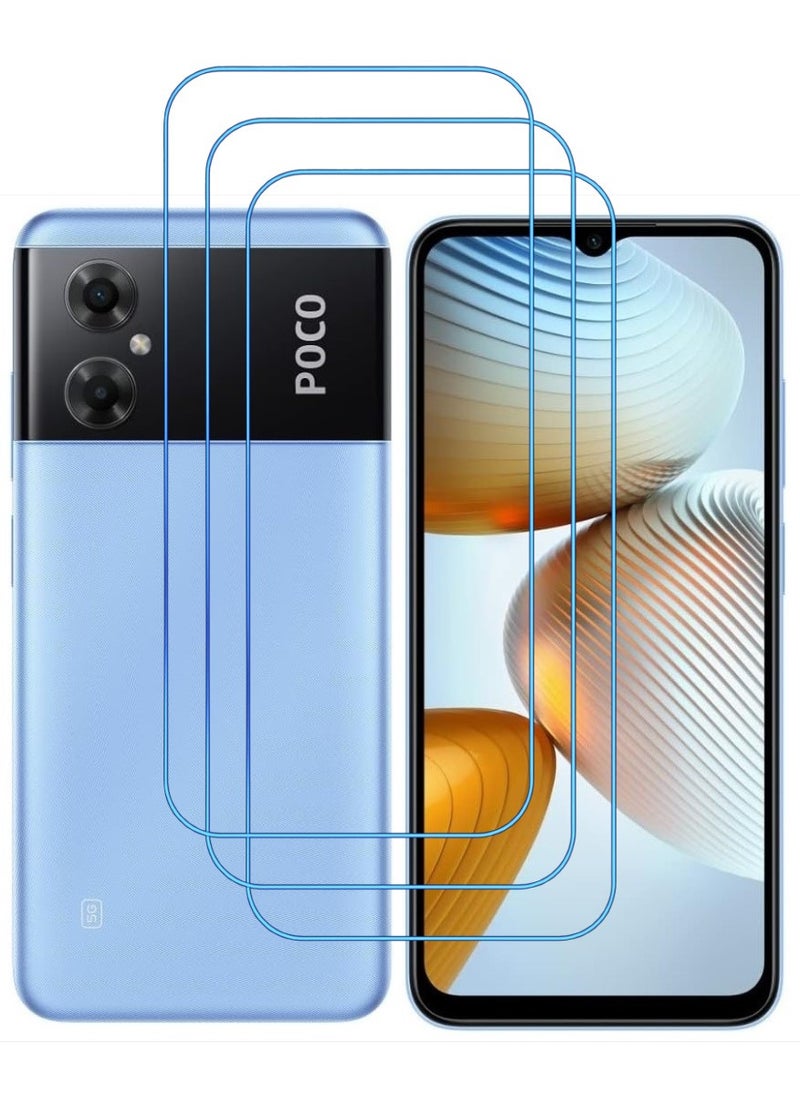 ACLIX 3 Pieces Antistatic ESD Dustproof Premium Quality High Definition Clear Tempered Glass Screen Protector Designed For Xiaomi Poco M4 5G - Image 1