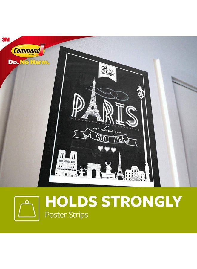 Command Command Poster Strips Damage Free Hanging Poster Hangers No Tools Wall Hanging Strips For Posters 24 White Command Adhesive Strips - Image 3