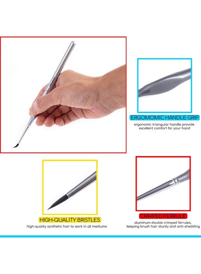 MEEDEN Miniature Paint Brush Set15 Tiny Professional Fine Tip Detail Paint Brushes Detailing Paintbrushes For Acrylic Watercolor Oil Painting Model Face Nail Craft - Image 4