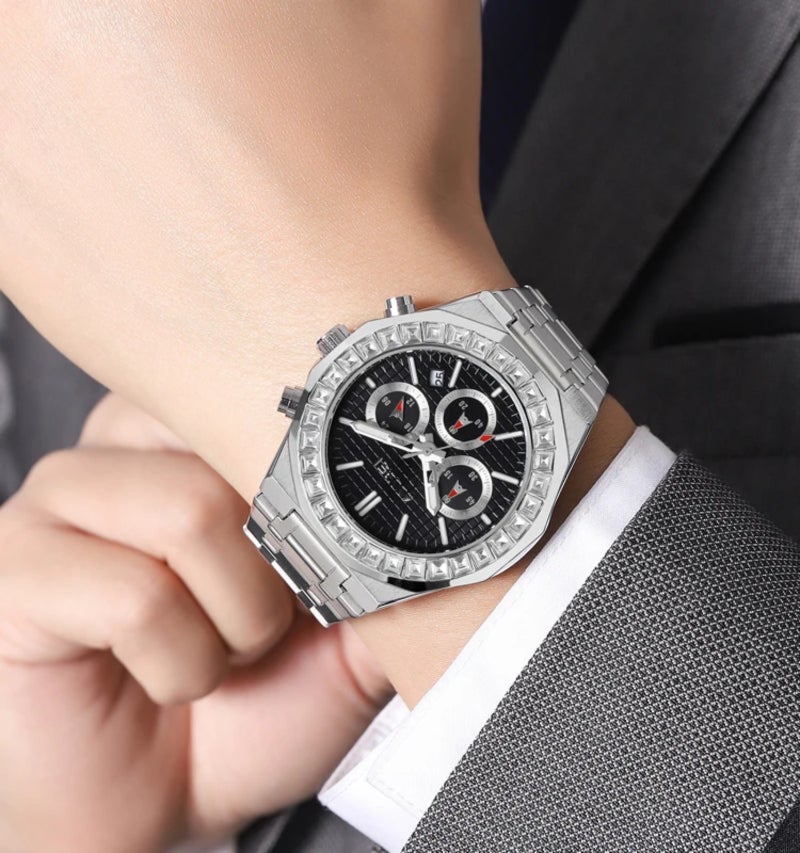 Skmei Moment Beauty 2380 Steel Belt Multifunctional Business Quartz Watch - Image 3