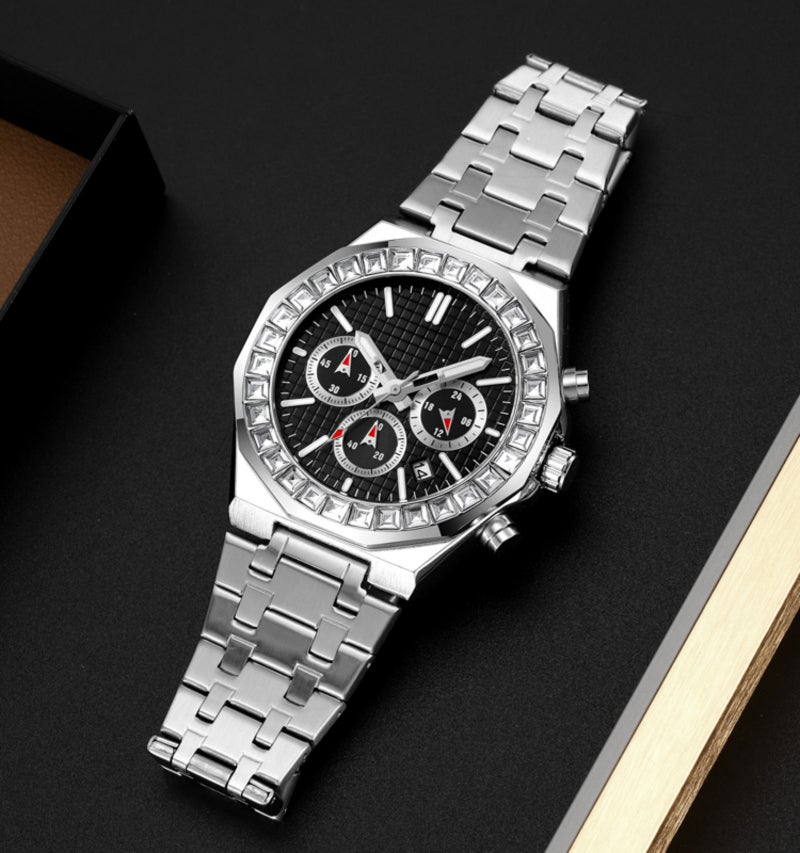 Skmei Moment Beauty 2380 Steel Belt Multifunctional Business Quartz Watch - Image 4