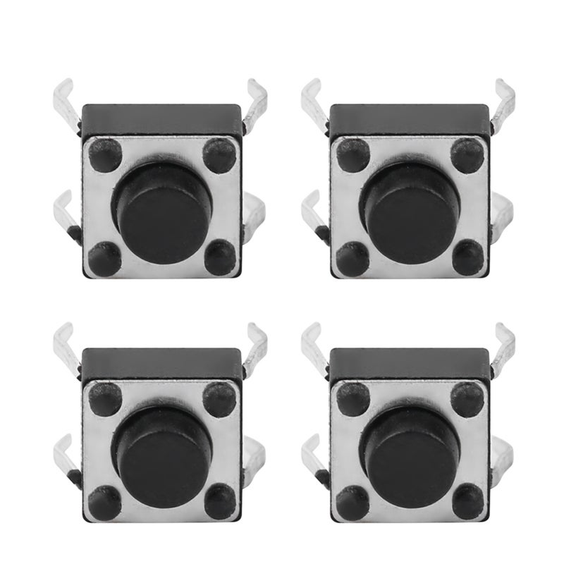 Momentary Tactile Switch 100Pcs Self-Resetting High Precision Mechanism - Long Service Life Mini Micro Tact Switch for Printed Circuit Board Installation & Electronic Projects - Image 2