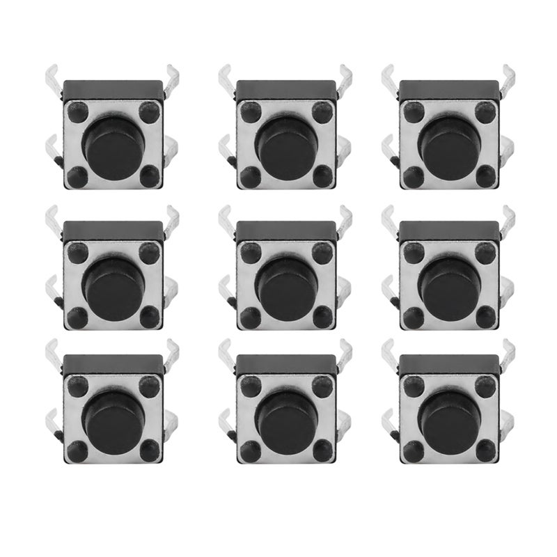 Momentary Tactile Switch 100Pcs Self-Resetting High Precision Mechanism - Long Service Life Mini Micro Tact Switch for Printed Circuit Board Installation & Electronic Projects - Image 5