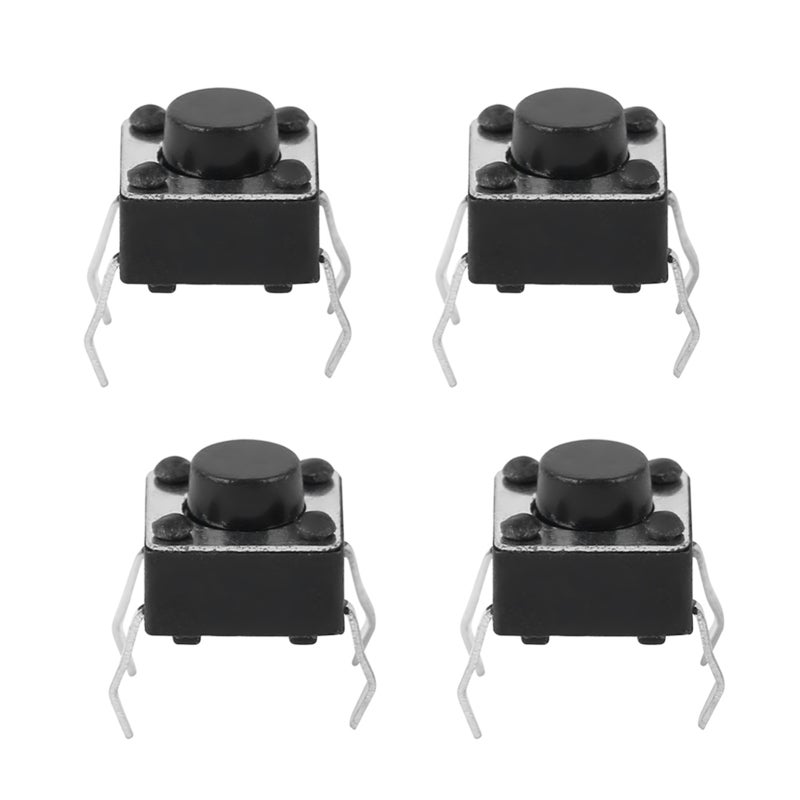 Momentary Tactile Switch 100Pcs Self-Resetting High Precision Mechanism - Long Service Life Mini Micro Tact Switch for Printed Circuit Board Installation & Electronic Projects - Image 1