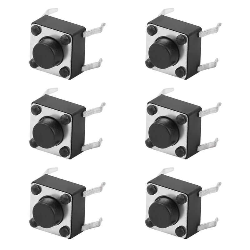 Momentary Tactile Switch 100Pcs Self-Resetting High Precision Mechanism - Long Service Life Mini Micro Tact Switch for Printed Circuit Board Installation & Electronic Projects - Image 4