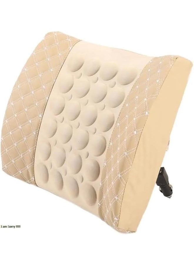 Generic Car Seat Back Support with Massage Function – Beige - Image 1