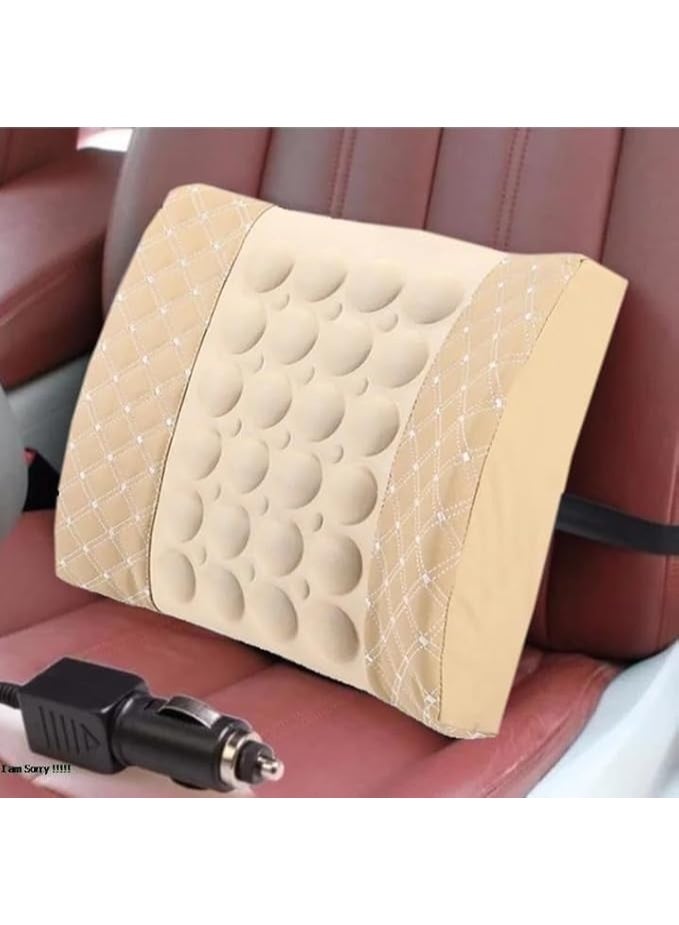 Generic Car Seat Back Support with Massage Function – Beige - Image 2