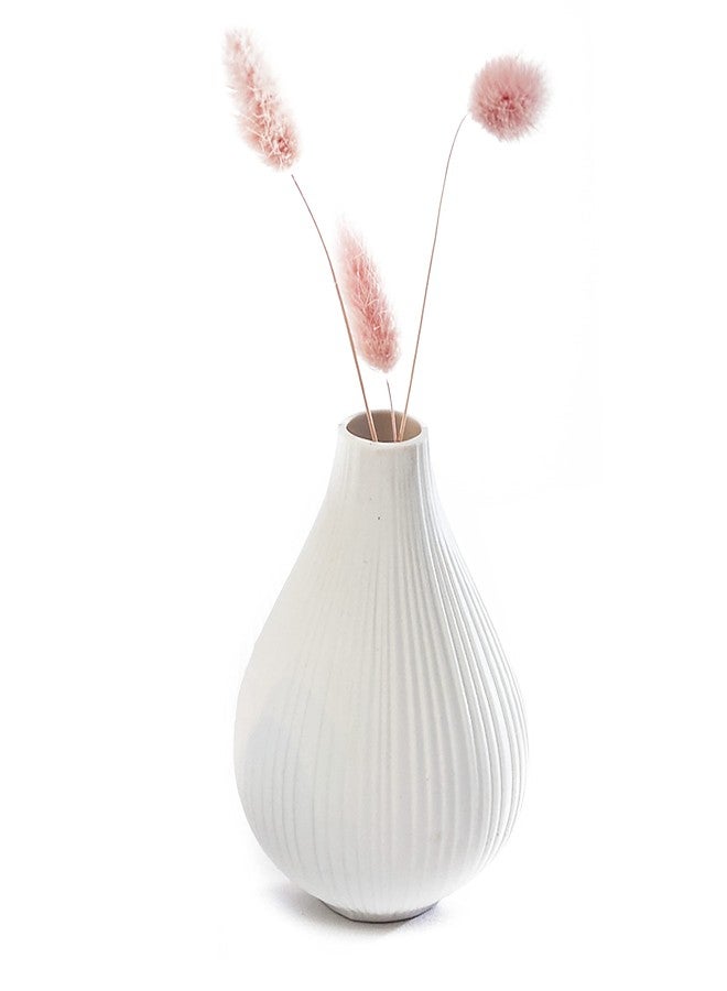 Chive ‘Frost’ Ceramic Flower Vase - Set of 6 Beautiful Small Bud Vases for Flowers & House Plants - Perfect Shelf Centerpieces and Living Room Decor - White - Image 2