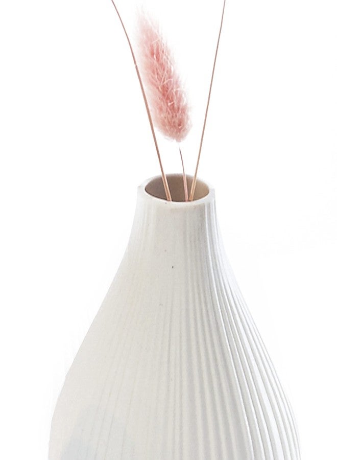 Chive ‘Frost’ Ceramic Flower Vase - Set of 6 Beautiful Small Bud Vases for Flowers & House Plants - Perfect Shelf Centerpieces and Living Room Decor - White - Image 3