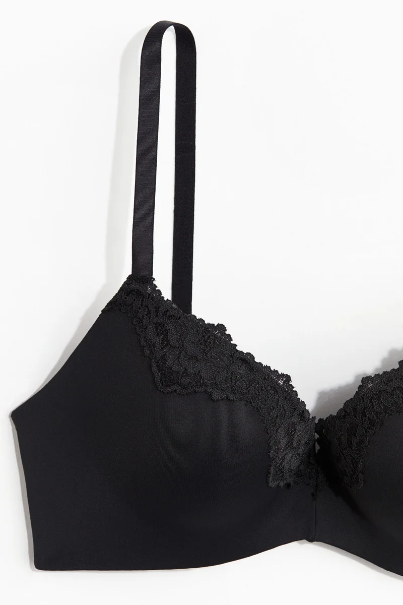 H&M Microfibre and lace push-up bra
