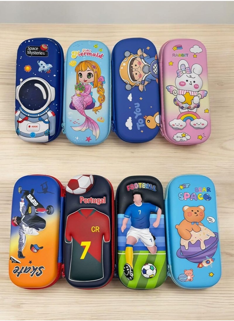 QSHOP - ® Cartoon Pencil Case - Hard and Durable Cute Cartoon Pencil Case with Inner Mesh Pocket Perfect Organization for Pens and School Supplies - Image 1
