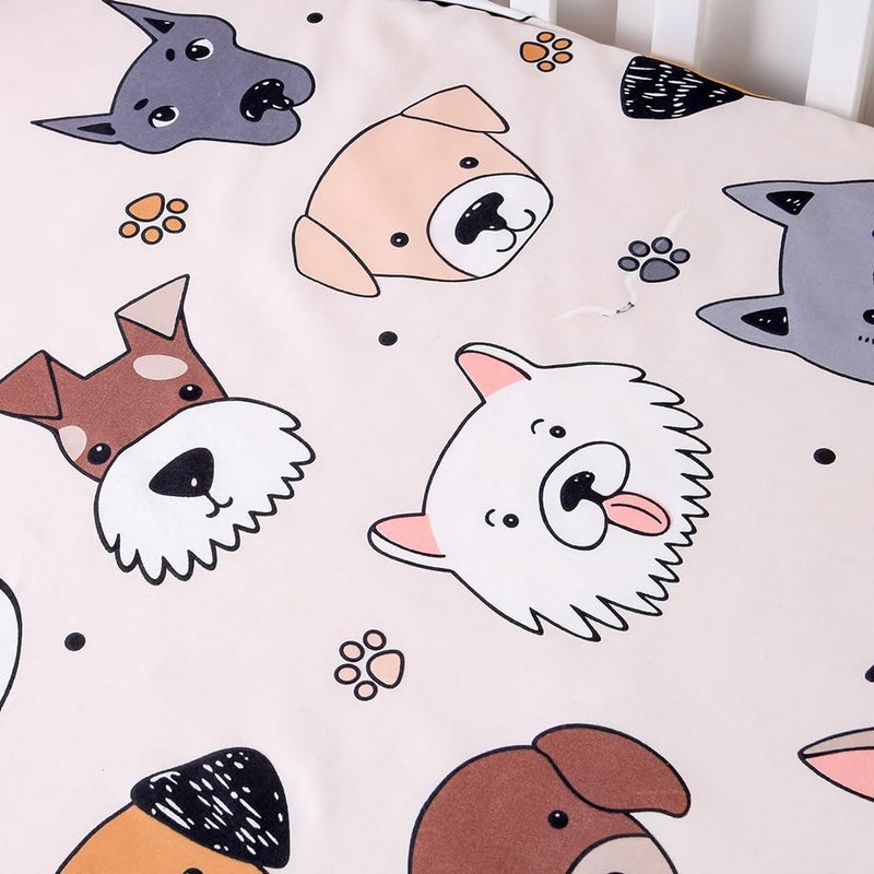 KWLOVER Soft Doggy Cute Puppy Doggies Printed Fabric Crib Sheet for Boys Girls,2 Pack Crib Mattress Sheets or Toddler Bed Sheet, Baby Bassinet Sheets Fitted Crib Sheet (Cream) - Image 4