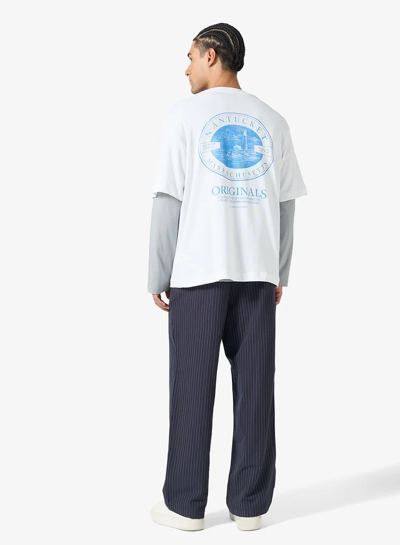 JACK & JONES  Casual Graphic Back Crewneck T-Shirt for Men | Best Price UAE