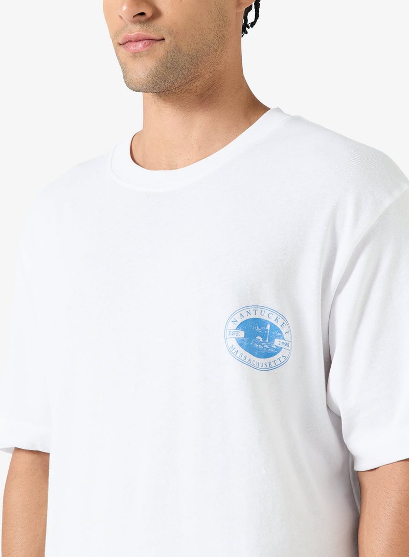 JACK & JONES Casual Graphic Back Crewneck T-Shirt - Image 3