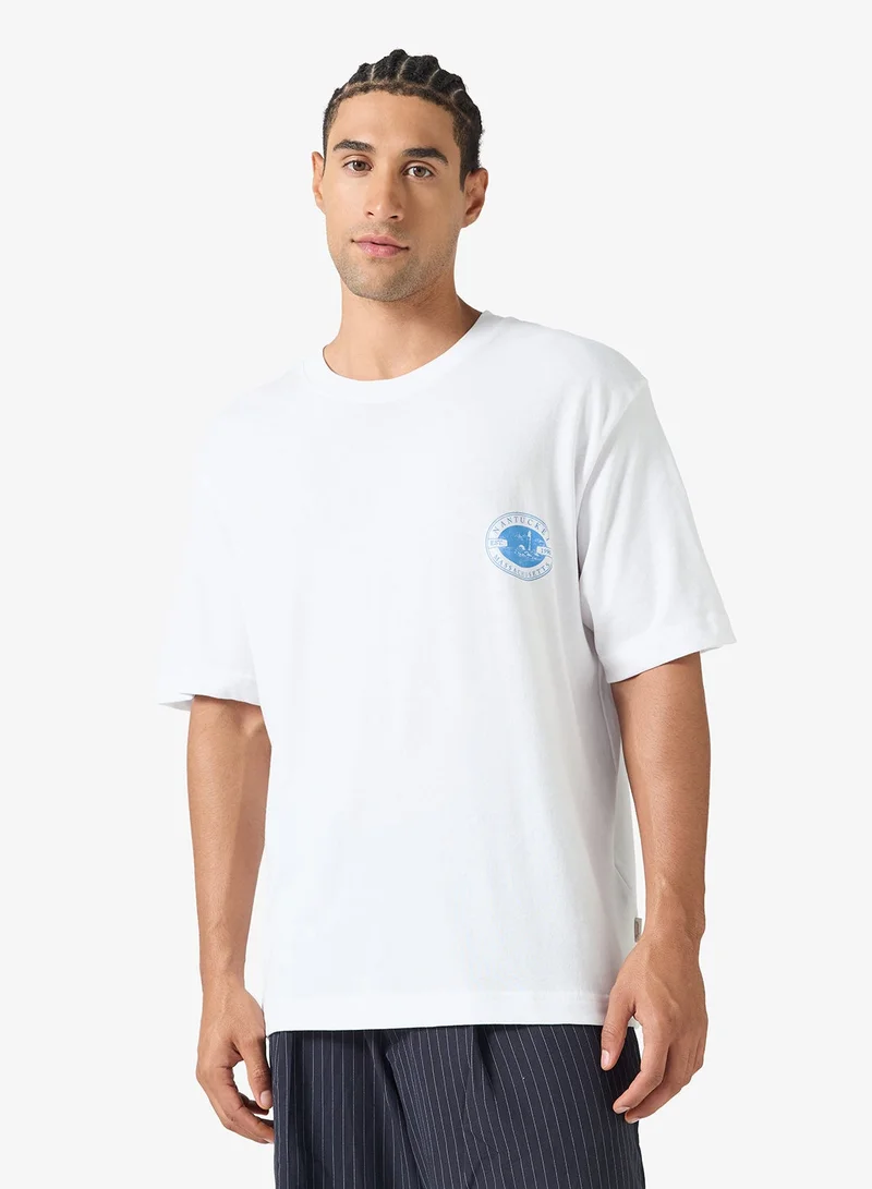 Casual Graphic Back Crewneck T-Shirt