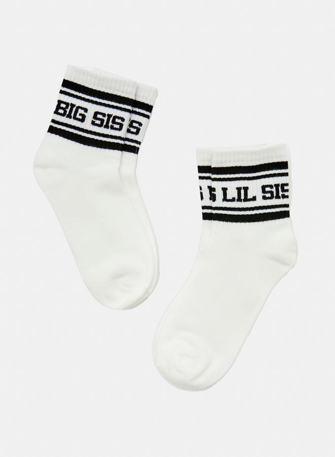 FOREVER 21 Big Sis Lil Sis Crew Socks Set - 2 pack  - Image 2