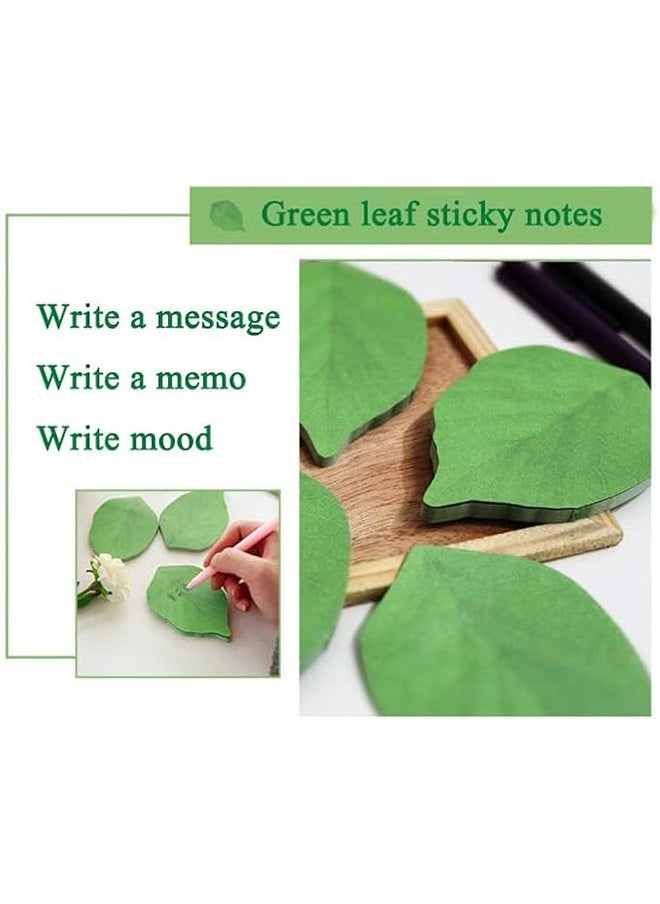 Generic - 5 Pack Sticky Notes, Removable Self-Stick Notes Scratch Pads， Beautiful Green Leaf-Shaped Sticky Notes Stickers Can be Used for Sticky Paper Notepads to Recording Thing and DIY (250 Sheets) - Image 1