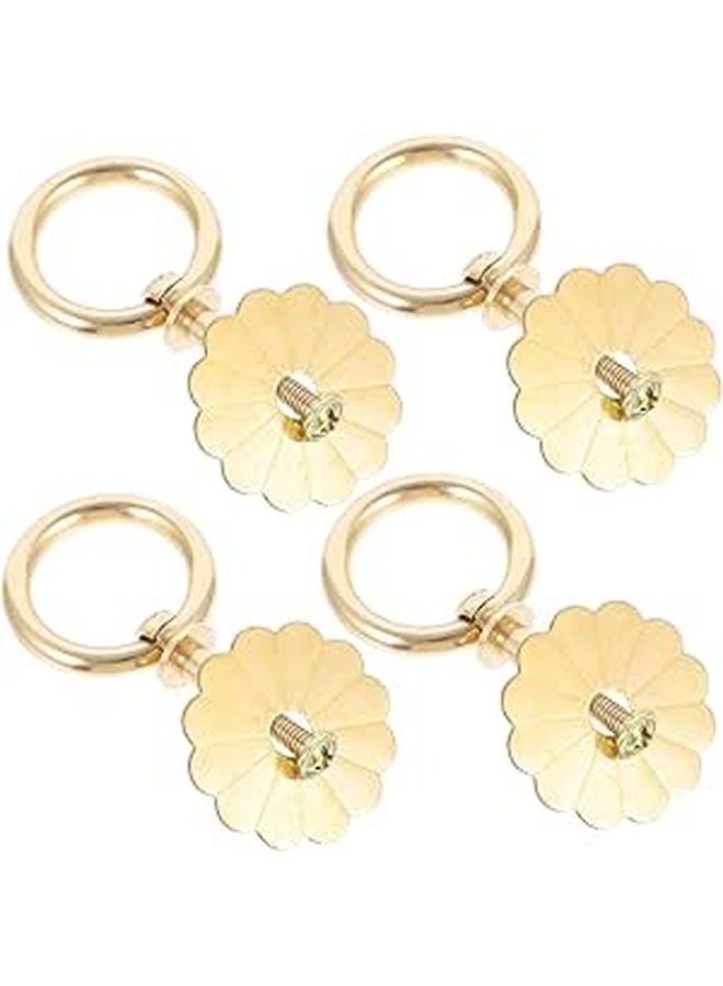 European Style Flower Shaped Drawer Handles 4 Pack For Kitchen Bathroom Wardrobe - Image 1