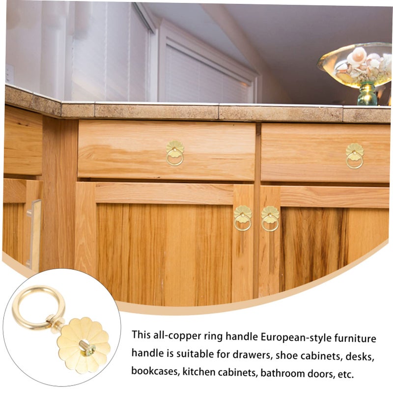 European Style Flower Shaped Drawer Handles 4 Pack For Kitchen Bathroom Wardrobe - Image 5