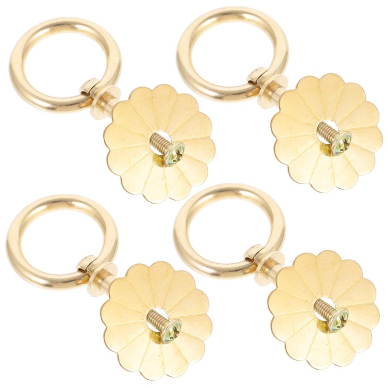 European Style Flower Shaped Drawer Handles 4 Pack For Kitchen Bathroom Wardrobe - Image 2