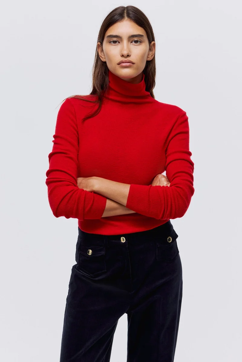 H&M Cashmere-blend polo-neck jumper