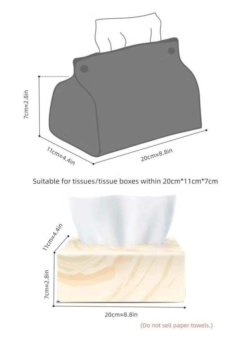 Leather Tissue Box, Cover Holder Organizer for Bathroom Home Living Room,Bedroom,Kitchen,Vanity Countertop,Office Desk Tissue Box Tissue Cover for Car-Black - Image 4
