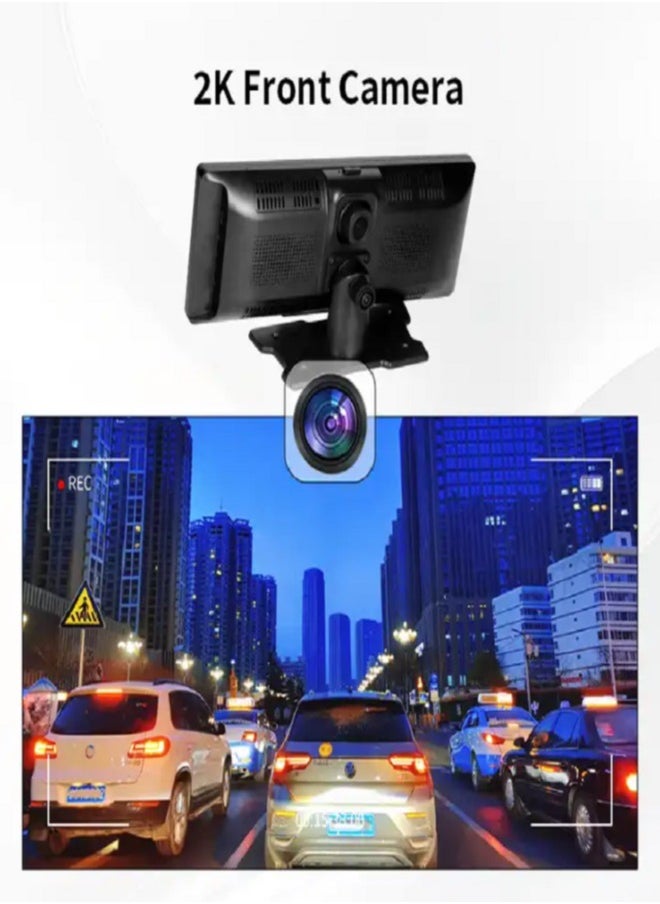 Generic - Easy-to-install 10.26-inch IPS touch carplay screen, with 2K front and rear dash cam, supports Apple CarPlay, Android Auto, Bluetooth, GPS, AUX port. - Image 1