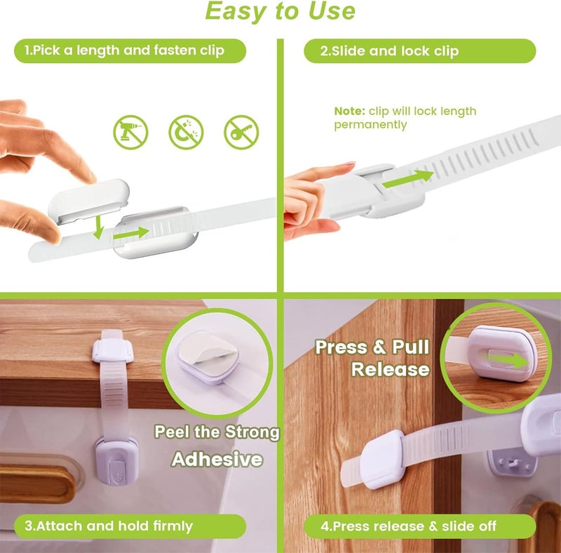 Matenf Child Proof Cabinet Locks - 4 Pack - Image 3