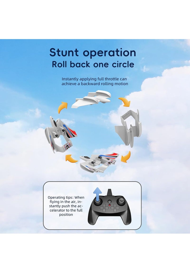 KASTWAVE RC Plane, Remote Control Airplane, 3 in 1 Water Land Air RC Airplane, 2.4GHz 2CH RC Aircraft, RC Glider with Gyroscope and Stunt Flying, RC Plane Toy Gift for Kids & Adults, for Beginners, 2 Batteries  - Image 3