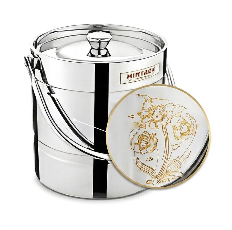 Mintage Milk Barni 13 Liters Stainless Steel Container | Storage Barni | Dolu Jar Ghee Dolchi | Strong Safe Durable Multipurpose Kitchenware Daily Use Platinum Laser Design - Image 1