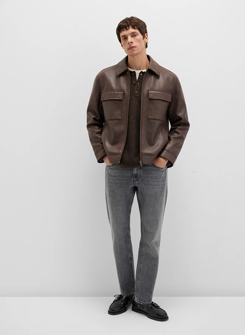 MAVI Brown Faux Leather Jacket
