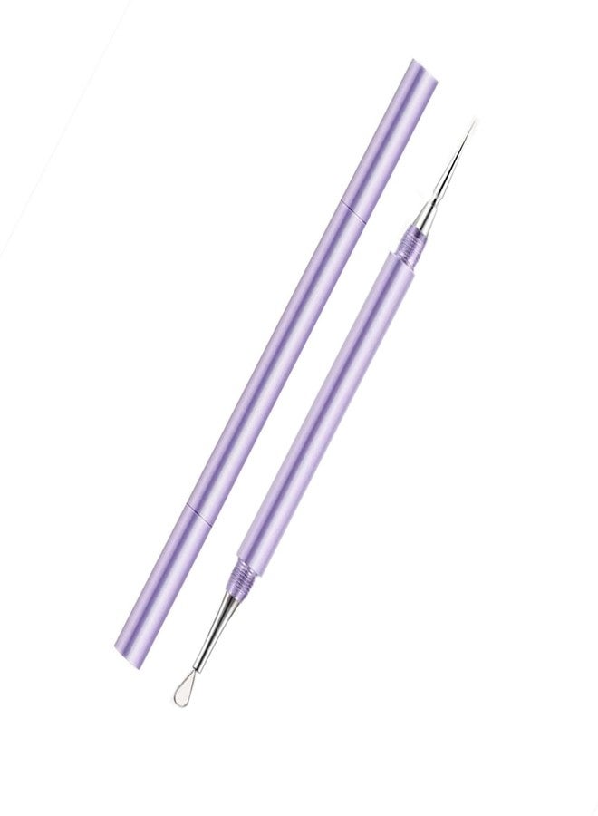 Sestball 2-in-1 Professional Stainless Steel Acne Removal Needle, Whitehead & Blackhead Remover Tool, Pimples Comedone Extractor Removal Tool, Double Ended Needle with Cap Removal for Nose Face Tools(Purple) - Image 1