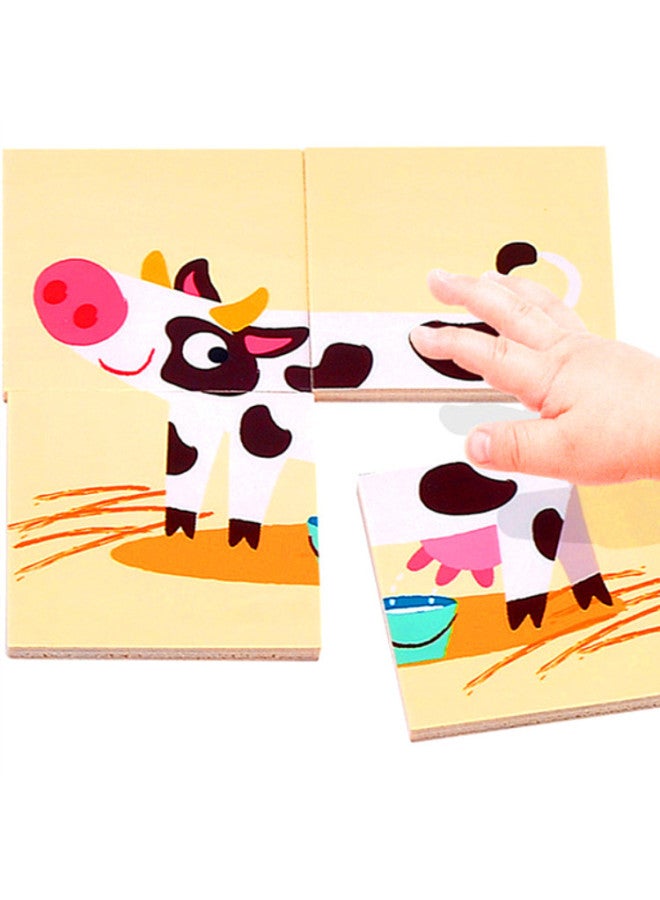 TOI Wooden Children's Large Puzzle Puzzle Early Education Enlightenment Baby Toy Animal Transportation Farm-Color:Farm - Image 2