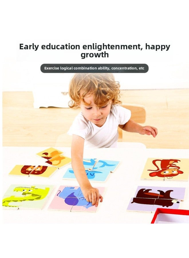 TOI Wooden Children's Large Puzzle Puzzle Early Education Enlightenment Baby Toy Animal Transportation Farm-Color:Farm - Image 5