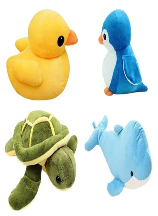 Future Shop Pack of 4 Elegant Soft Toys - Duck, Turtle, Dolphin & Penguin| Plush Stuffed Animals for Kids Set for Boys and Girls| Adorable and Safe Toys for Playtime and Bedtime - Image 1