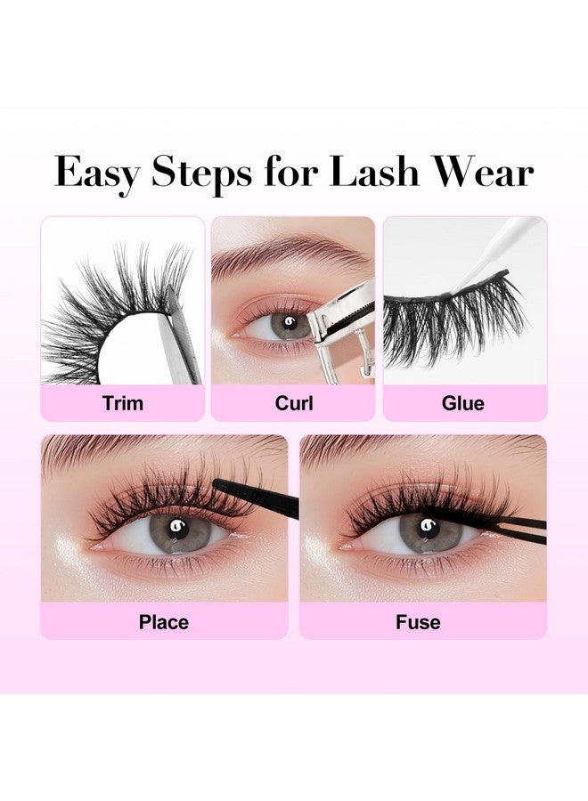BEPHOLAN Atural Look False Eyelashes - Bepholan Fake Eyelashes 3D Super Fluffy False Lashes Clear Band Wispy Lashes 3-Pack Faux Mink Lashes,Xmz24-3