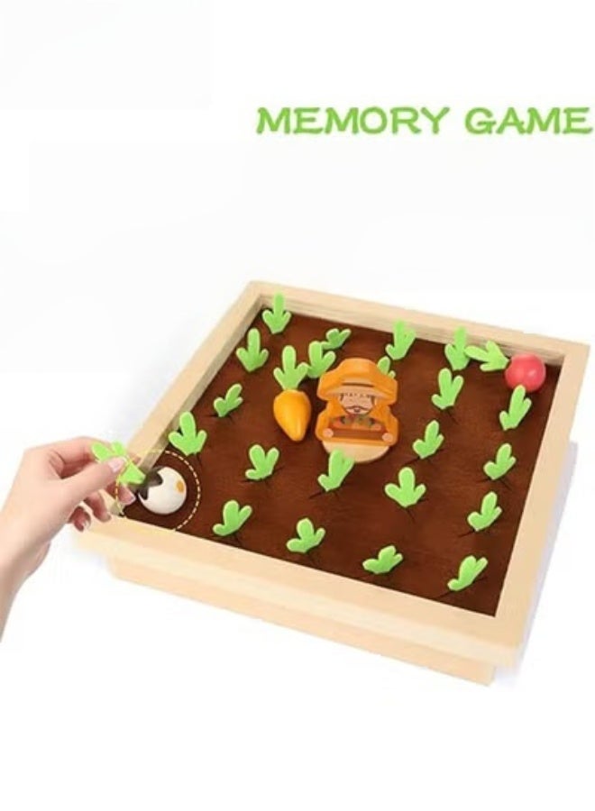 Montessori Wooden Carrot Harvest Game - Memory and Matching Educational Toy for Toddlers. Interactive Board Game for Kids, Perfect Gift for Boys  Girls - Image 5