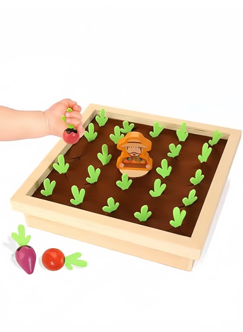 Montessori Wooden Carrot Harvest Game - Memory and Matching Educational Toy for Toddlers. Interactive Board Game for Kids, Perfect Gift for Boys  Girls - Image 2