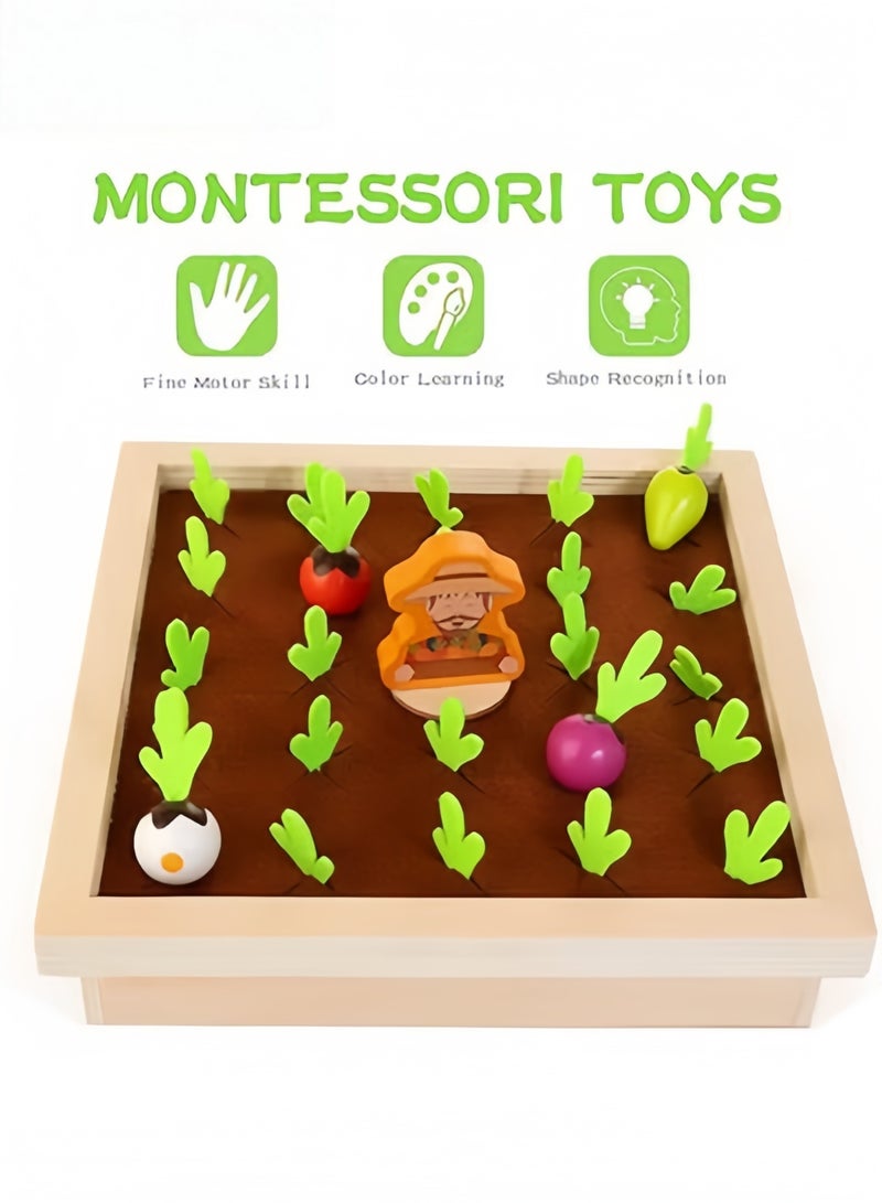 Montessori Wooden Carrot Harvest Game - Memory and Matching Educational Toy for Toddlers. Interactive Board Game for Kids, Perfect Gift for Boys  Girls - Image 3