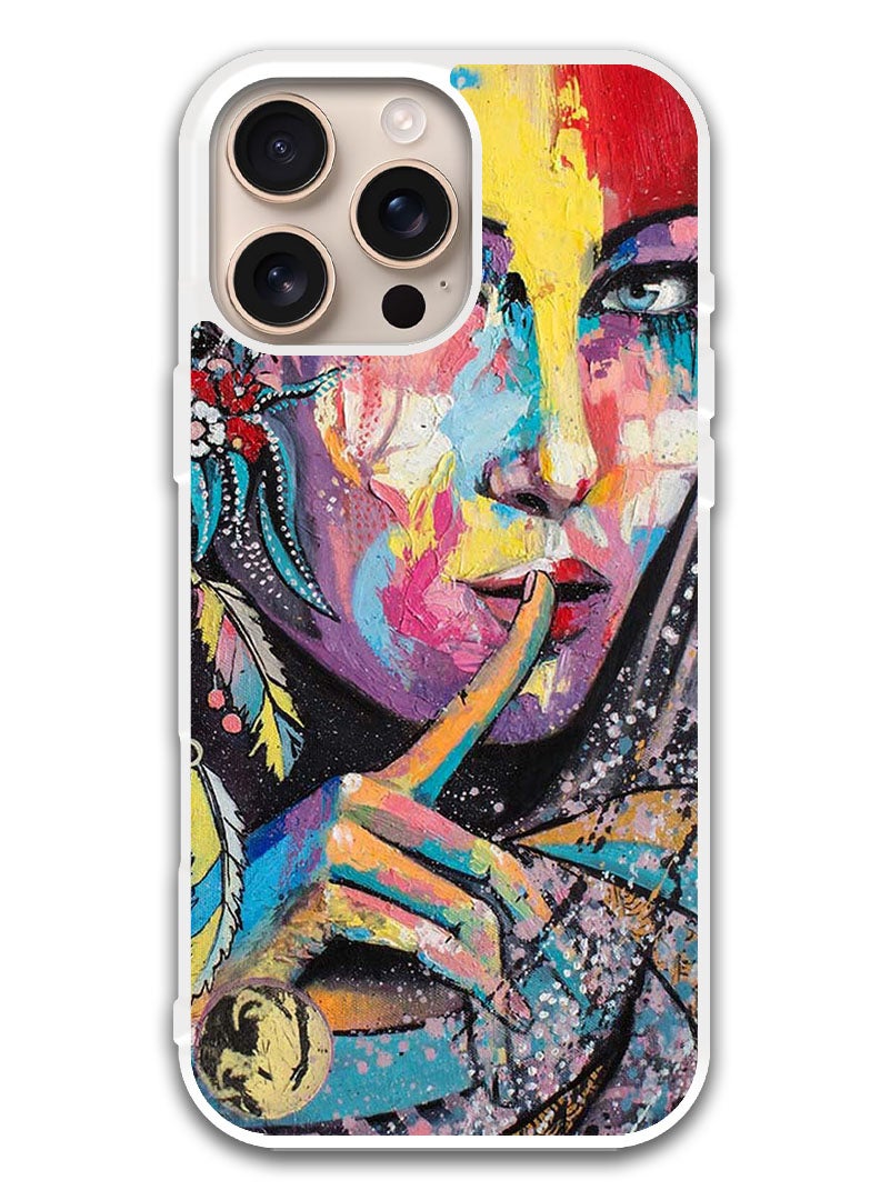 Theodor Protective Case Cover For APPLE IPHONE 16 Pro Max Face (White Bumper) - Image 1