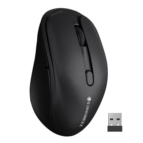ZEBRONICS Charm Rechargeable Wireless Mouse, Dual Mode (2.4GHz + BT), Dual Bluetooth, Upto 1600 DPI, Silent Operation, 6 Buttons, Comfortable & Ergonomic, for Mac | Laptop | Computer (Metallic Black) - Image 1